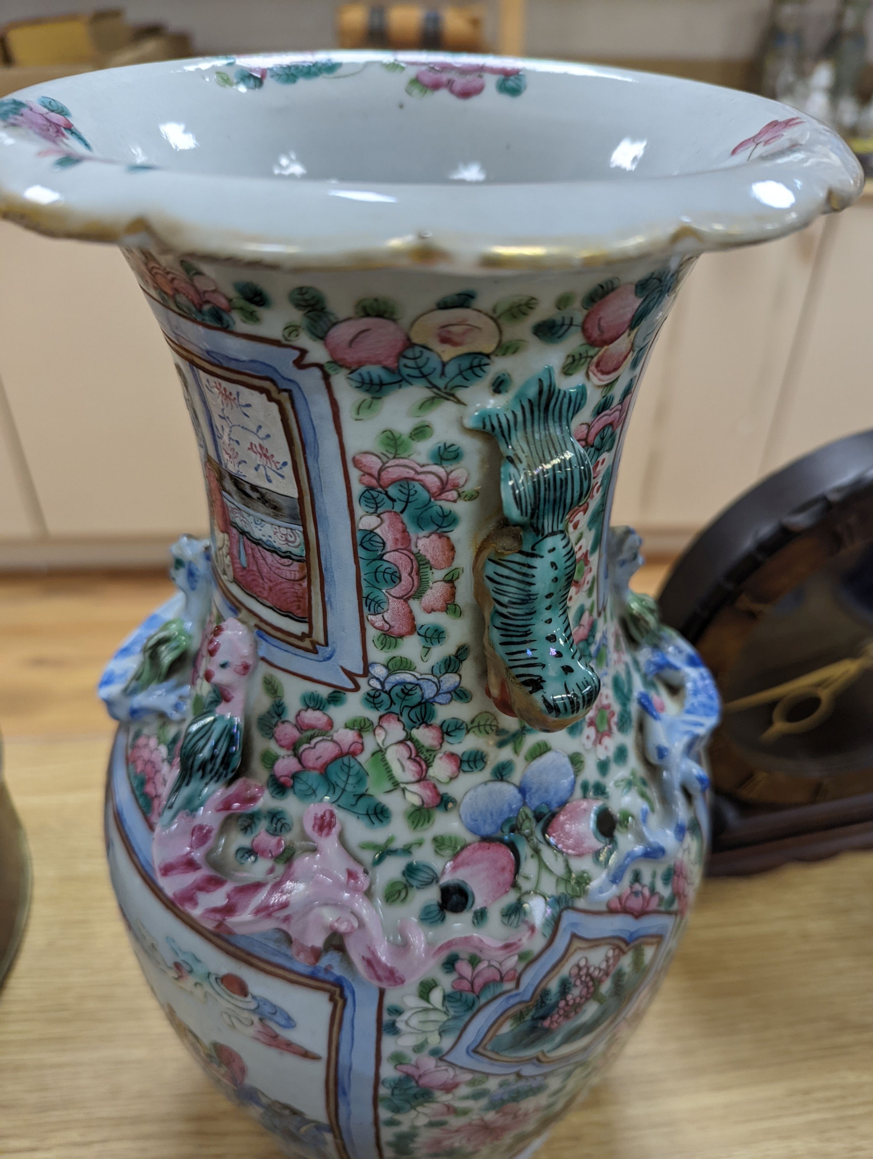 A 19th century Chinese famille rose vase 36cm